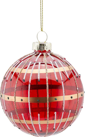 Pallina per albero di Natale in vetro a righe Jem rosse da 8 cm Casa e cucina/Decorazioni per interni/Addobbi e decorazioni per ricorrenze/Decorazioni natalizie/Addobbi e decorazioni/Palle e palline MagiediNatale.it - Altamura, Commerciovirtuoso.it