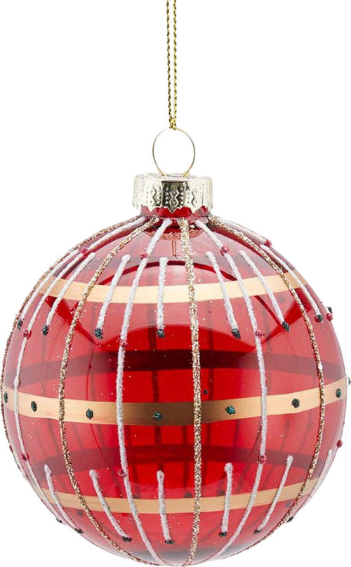 Pallina per albero di Natale in vetro a righe Jem rosse da 8 cm Casa e cucina/Decorazioni per interni/Addobbi e decorazioni per ricorrenze/Decorazioni natalizie/Addobbi e decorazioni/Palle e palline MagiediNatale.it - Altamura, Commerciovirtuoso.it
