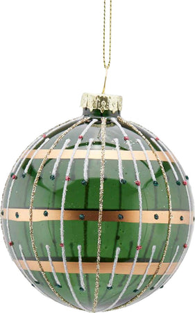 Pallina per albero di Natale in vetro a righe Jem Verde da 8 cm Casa e cucina/Decorazioni per interni/Addobbi e decorazioni per ricorrenze/Decorazioni natalizie/Addobbi e decorazioni/Palle e palline MagiediNatale.it - Altamura, Commerciovirtuoso.it
