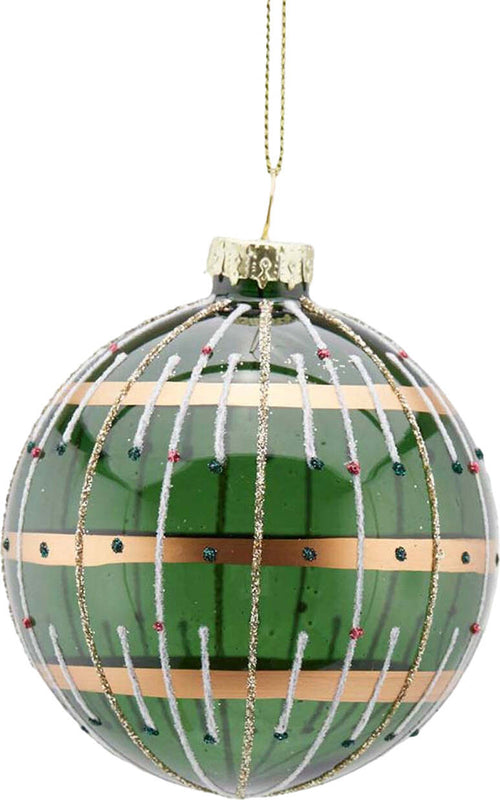 Pallina per albero di Natale in vetro a righe Jem Verde da 8 cm Casa e cucina/Decorazioni per interni/Addobbi e decorazioni per ricorrenze/Decorazioni natalizie/Addobbi e decorazioni/Palle e palline MagiediNatale.it - Altamura, Commerciovirtuoso.it