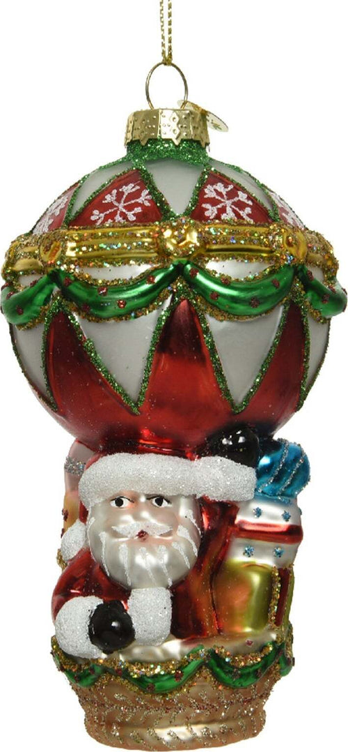 Pallina per albero di Natale in vetro Babbo Natale con mongolfiera da 13 cm Casa e cucina/Decorazioni per interni/Addobbi e decorazioni per ricorrenze/Decorazioni natalizie/Addobbi e decorazioni/Palle e palline MagiediNatale.it - Altamura, Commerciovirtuoso.it