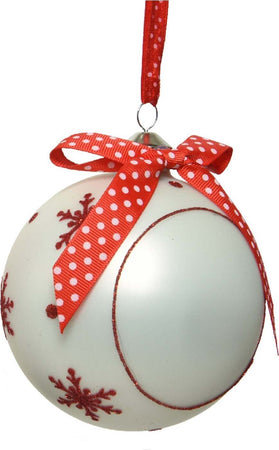 Pallina per albero di Natale in vetro color Rosso e Bianco con fiocco personalizzabile da 10 cm Casa e cucina/Decorazioni per interni/Addobbi e decorazioni per ricorrenze/Decorazioni natalizie/Addobbi e decorazioni/Palle e palline MagiediNatale.it - Altamura, Commerciovirtuoso.it
