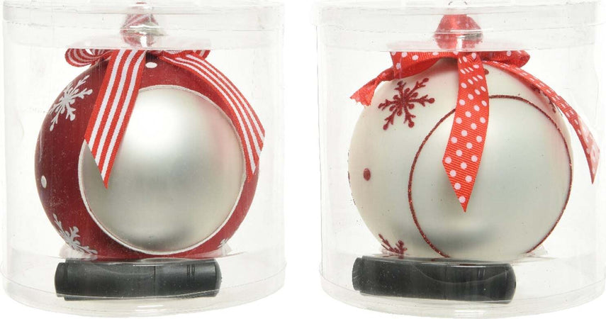 Pallina per albero di Natale in vetro color Rosso e Bianco con fiocco personalizzabile da 10 cm Casa e cucina/Decorazioni per interni/Addobbi e decorazioni per ricorrenze/Decorazioni natalizie/Addobbi e decorazioni/Palle e palline MagiediNatale.it - Altamura, Commerciovirtuoso.it