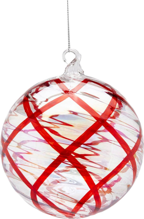 Pallina per albero di Natale in vetro, con decorazione ad intreccio, rosso trasparente Ø 12 cm Casa e cucina/Decorazioni per interni/Addobbi e decorazioni per ricorrenze/Decorazioni natalizie/Addobbi e decorazioni/Palle e palline MagiediNatale.it - Altamura, Commerciovirtuoso.it