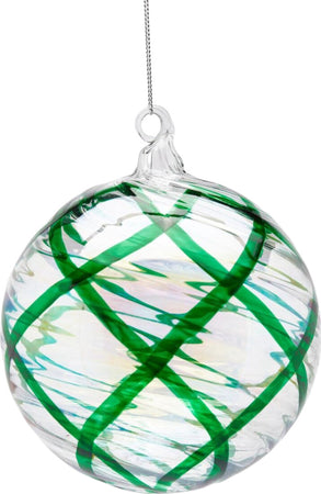 Pallina per albero di Natale in vetro, con decorazione ad intreccio, verde trasparente Ø 12 cm Casa e cucina/Decorazioni per interni/Addobbi e decorazioni per ricorrenze/Decorazioni natalizie/Addobbi e decorazioni/Palle e palline MagiediNatale.it - Altamura, Commerciovirtuoso.it