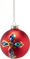 Pallina per albero di Natale in vetro con decorazioni, Ø 10 cm Casa e cucina/Decorazioni per interni/Addobbi e decorazioni per ricorrenze/Decorazioni natalizie/Addobbi e decorazioni/Palle e palline MagiediNatale.it - Altamura, Commerciovirtuoso.it