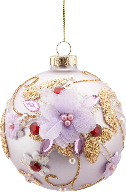 Pallina per albero di Natale in vetro con Fiori e Perle rosa da 10 cm Casa e cucina/Decorazioni per interni/Addobbi e decorazioni per ricorrenze/Decorazioni natalizie/Addobbi e decorazioni/Palle e palline MagiediNatale.it - Altamura, Commerciovirtuoso.it