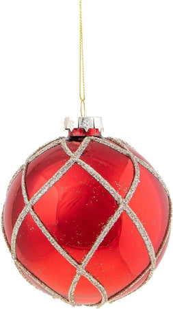 Pallina per albero di Natale in vetro con intreccio color Rosso da 10 cm Casa e cucina/Decorazioni per interni/Addobbi e decorazioni per ricorrenze/Decorazioni natalizie/Addobbi e decorazioni/Palle e palline MagiediNatale.it - Altamura, Commerciovirtuoso.it