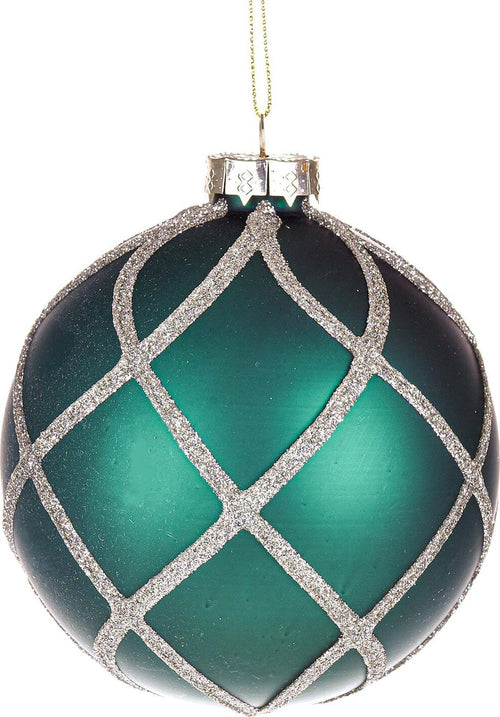 Pallina per albero di Natale in vetro con intreccio color Verde Casa e cucina/Decorazioni per interni/Addobbi e decorazioni per ricorrenze/Decorazioni natalizie/Addobbi e decorazioni/Palle e palline MagiediNatale.it - Altamura, Commerciovirtuoso.it