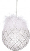 Pallina per albero di Natale in vetro con piume color Bianco da 10 cm Casa e cucina/Decorazioni per interni/Addobbi e decorazioni per ricorrenze/Decorazioni natalizie/Addobbi e decorazioni/Palle e palline MagiediNatale.it - Altamura, Commerciovirtuoso.it