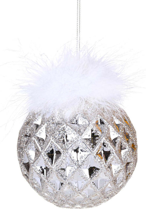 Pallina per albero di Natale in vetro con rombi color Argento da 10 cm Casa e cucina/Decorazioni per interni/Addobbi e decorazioni per ricorrenze/Decorazioni natalizie/Addobbi e decorazioni/Palle e palline MagiediNatale.it - Altamura, Commerciovirtuoso.it