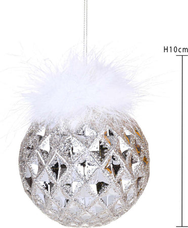 Pallina per albero di Natale in vetro con rombi color Argento da 10 cm Casa e cucina/Decorazioni per interni/Addobbi e decorazioni per ricorrenze/Decorazioni natalizie/Addobbi e decorazioni/Palle e palline MagiediNatale.it - Altamura, Commerciovirtuoso.it