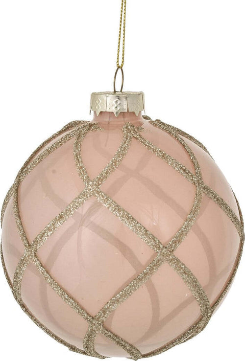 Pallina per albero di Natale in vetro con rombi color Rosa da Ø 10 cm Casa e cucina/Decorazioni per interni/Addobbi e decorazioni per ricorrenze/Decorazioni natalizie/Addobbi e decorazioni/Palle e palline MagiediNatale.it - Altamura, Commerciovirtuoso.it