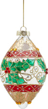 Pallina per albero di Natale in vetro decorata con Agrifoglio pendaglio decorativo verde Casa e cucina/Decorazioni per interni/Addobbi e decorazioni per ricorrenze/Decorazioni natalizie/Addobbi e decorazioni/Palle e palline MagiediNatale.it - Altamura, Commerciovirtuoso.it