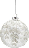 Pallina per albero di Natale in vetro decorata con Foglie pendaglio decorativo bianco Casa e cucina/Decorazioni per interni/Addobbi e decorazioni per ricorrenze/Decorazioni natalizie/Addobbi e decorazioni/Palle e palline MagiediNatale.it - Altamura, Commerciovirtuoso.it