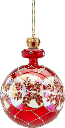 Pallina per albero di Natale in vetro decorata pendaglio decorativo rosso da 13 cm Casa e cucina/Decorazioni per interni/Addobbi e decorazioni per ricorrenze/Decorazioni natalizie/Addobbi e decorazioni/Palle e palline MagiediNatale.it - Altamura, Commerciovirtuoso.it