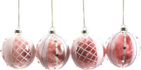 Pallina per albero di Natale in vetro decorate Rosa da 10 cm, confezione da 4 pezzi Casa e cucina/Decorazioni per interni/Addobbi e decorazioni per ricorrenze/Decorazioni natalizie/Addobbi e decorazioni/Palle e palline MagiediNatale.it - Altamura, Commerciovirtuoso.it