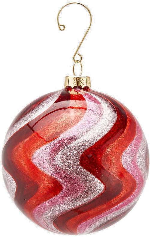Pallina per albero di natale in vetro Dipinte zigzag Bordeaux da Ø 10 cm Casa e cucina/Decorazioni per interni/Addobbi e decorazioni per ricorrenze/Decorazioni natalizie/Addobbi e decorazioni/Palle e palline MagiediNatale.it - Altamura, Commerciovirtuoso.it