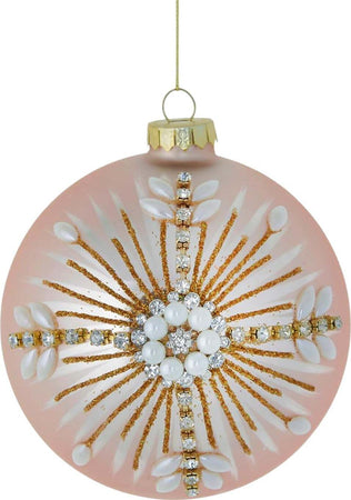 Pallina per albero di natale in vetro rosa con perle da Ø 12 cm pendaglio particolare EDG Casa e cucina/Decorazioni per interni/Addobbi e decorazioni per ricorrenze/Decorazioni natalizie/Addobbi e decorazioni/Palle e palline MagiediNatale.it - Altamura, Commerciovirtuoso.it