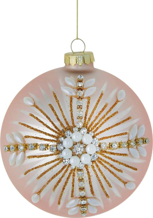 Pallina per albero di natale in vetro rosa con perle da Ø 12 cm pendaglio particolare EDG Casa e cucina/Decorazioni per interni/Addobbi e decorazioni per ricorrenze/Decorazioni natalizie/Addobbi e decorazioni/Palle e palline MagiediNatale.it - Altamura, Commerciovirtuoso.it