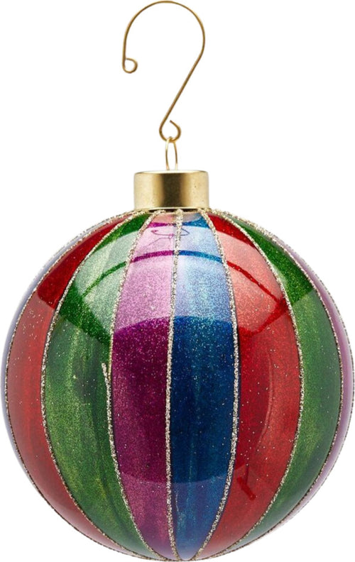 Pallina per albero di Natale multicolor, con glitter oro, in vetro da Ø 10 cm Casa e cucina/Decorazioni per interni/Addobbi e decorazioni per ricorrenze/Decorazioni natalizie/Addobbi e decorazioni/Palle e palline MagiediNatale.it - Altamura, Commerciovirtuoso.it