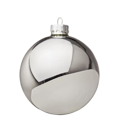 Palline per albero di natale in vetro Argento Lucido pendaglio Tinta Unita