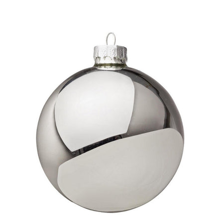Palline in vetro per albero di natale argento decorazione natalizia
