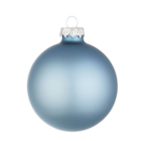 Palline per albero di natale in vetro Azzurro Opaco pendaglio Tinta Unita