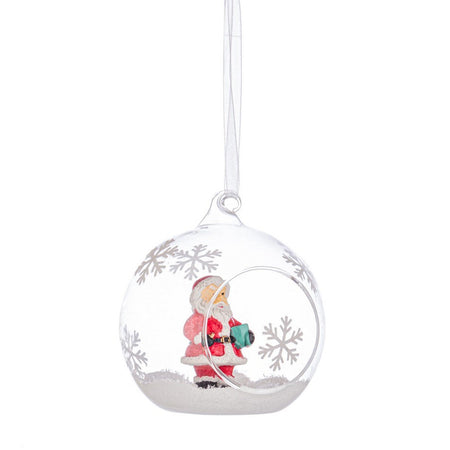Palline natalizie per albero di natale in vetro trasparente da 9 cm per decorazioni 4 pezzi