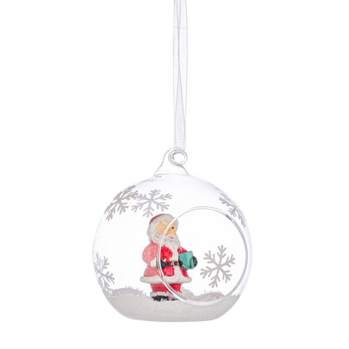 Palline natalizie per albero di natale in vetro trasparente da 9 cm per decorazioni 4 pezzi