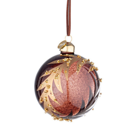 Palline per albero di natale in vetro Marrone Trasparente pendaglio Tinta Unita