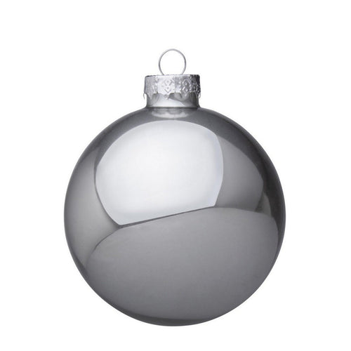 Palline per albero di Natale in vetro decorate color Argento Shimmer