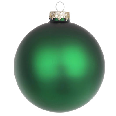 Palline per albero di Natale in vetro decorate color Verde Allegro Opaco