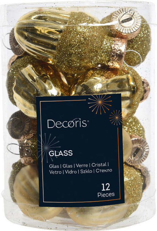 Palline a forma di ghianda in vetro per albero oro, confezione da 12 pezzi Casa e cucina/Decorazioni per interni/Addobbi e decorazioni per ricorrenze/Decorazioni natalizie/Addobbi e decorazioni/Palle e palline MagiediNatale.it - Altamura, Commerciovirtuoso.it