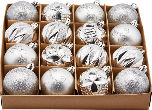 Palline per albero di Natale, colore Argento, con decorazioni miste, in PVC Casa e cucina/Decorazioni per interni/Addobbi e decorazioni per ricorrenze/Decorazioni natalizie/Addobbi e decorazioni/Palle e palline MagiediNatale.it - Altamura, Commerciovirtuoso.it