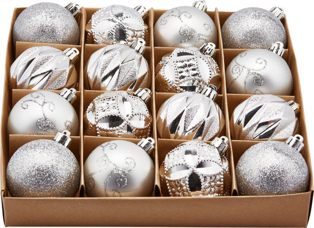 Palline per albero di Natale, colore Argento, con decorazioni miste, in PVC Casa e cucina/Decorazioni per interni/Addobbi e decorazioni per ricorrenze/Decorazioni natalizie/Addobbi e decorazioni/Palle e palline MagiediNatale.it - Altamura, Commerciovirtuoso.it