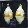 Palline-per-albero-di-Natale-con-forma-ovale-in-vetro-bianco-e-oro-decorazione-natalizia,-2-pezzi