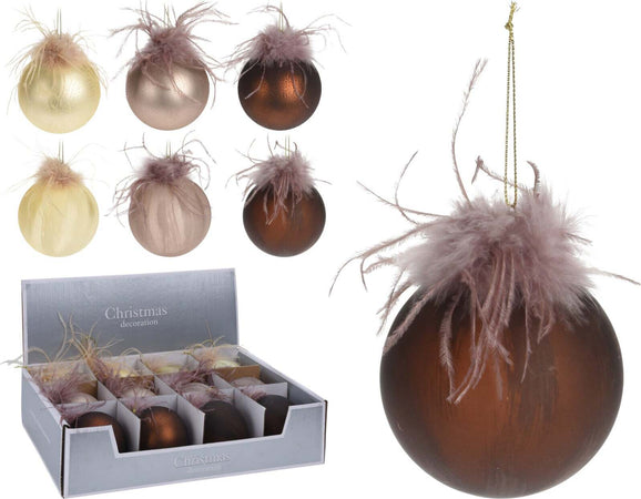Palline per albero di natale con piume pendaglio decorato Casa e cucina/Decorazioni per interni/Addobbi e decorazioni per ricorrenze/Decorazioni natalizie/Addobbi e decorazioni/Palle e palline MagiediNatale.it - Altamura, Commerciovirtuoso.it