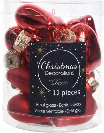 Palline per albero di natale Cuoricini in vetro color Rosso Chiaro da 4 cm, tubo da 12 pezzi Casa e cucina/Decorazioni per interni/Addobbi e decorazioni per ricorrenze/Decorazioni natalizie/Addobbi e decorazioni/Palle e palline MagiediNatale.it - Altamura, Commerciovirtuoso.it