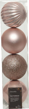 Palline per albero di natale in plastica infrangibile color rosa blush da 10 cm, 4 pezzi Casa e cucina/Decorazioni per interni/Addobbi e decorazioni per ricorrenze/Decorazioni natalizie/Addobbi e decorazioni/Palle e palline MagiediNatale.it - Altamura, Commerciovirtuoso.it
