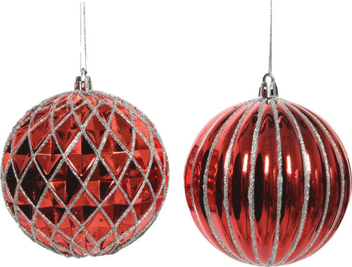 Palline per albero di natale in plastica infrangibile color Rosso Chiaro con strisce Argento da 10 cm, confezione da 12 pezzi Casa e cucina/Decorazioni per interni/Addobbi e decorazioni per ricorrenze/Decorazioni natalizie/Addobbi e decorazioni/Palle e palline MagiediNatale.it - Altamura, Commerciovirtuoso.it