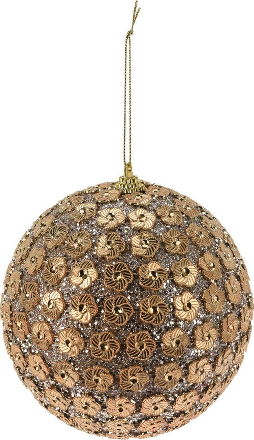 Palline-per-albero-di-Natale,-in-PV,-con-pailettes-color-champagne,-Ø-80-mm,-12-pezzi