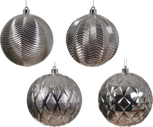 Palline per albero di Natale in vetro color argento decorate da Ø10 cm Casa e cucina/Decorazioni per interni/Addobbi e decorazioni per ricorrenze/Decorazioni natalizie/Addobbi e decorazioni/Palle e palline MagiediNatale.it - Altamura, Commerciovirtuoso.it