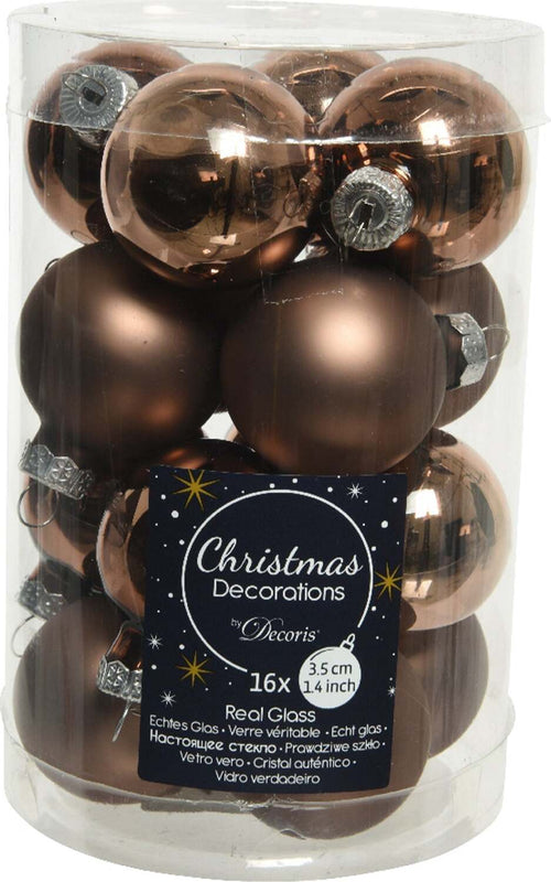 Palline per albero di natale in vetro color Noce da 3,5 cm, tubo da 16 pezzi Casa e cucina/Decorazioni per interni/Addobbi e decorazioni per ricorrenze/Decorazioni natalizie/Addobbi e decorazioni/Palle e palline MagiediNatale.it - Altamura, Commerciovirtuoso.it