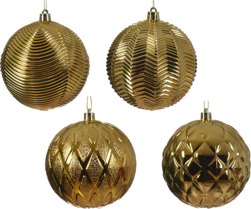 Palline per albero di Natale in vetro color oro decorate da Ø10 cm Casa e cucina/Decorazioni per interni/Addobbi e decorazioni per ricorrenze/Decorazioni natalizie/Addobbi e decorazioni/Palle e palline MagiediNatale.it - Altamura, Commerciovirtuoso.it