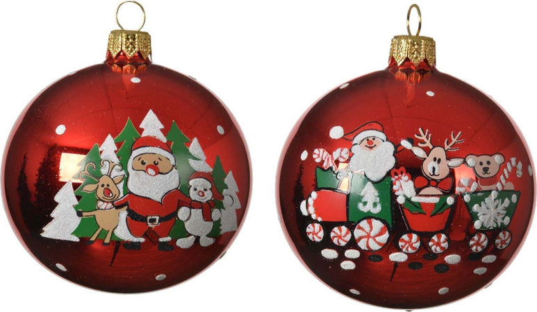Palline per albero di natale in vetro color Rosso Chiaro con Rudolph e Babbo da 8 cm, confezione da 6 pezzi Casa e cucina/Decorazioni per interni/Addobbi e decorazioni per ricorrenze/Decorazioni natalizie/Addobbi e decorazioni/Palle e palline MagiediNatale.it - Altamura, Commerciovirtuoso.it