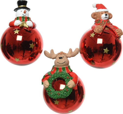 Palline per albero di Natale in vetro color Rosso con Pupazzi da 7 cm, confezione da 3 pezzi Casa e cucina/Decorazioni per interni/Addobbi e decorazioni per ricorrenze/Decorazioni natalizie/Addobbi e decorazioni/Palle e palline MagiediNatale.it - Altamura, Commerciovirtuoso.it
