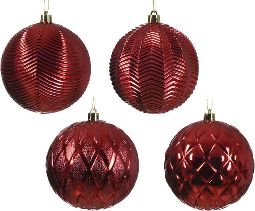 Palline per albero di Natale in vetro color rosso decorate da Ø10 cm Casa e cucina/Decorazioni per interni/Addobbi e decorazioni per ricorrenze/Decorazioni natalizie/Addobbi e decorazioni/Palle e palline MagiediNatale.it - Altamura, Commerciovirtuoso.it