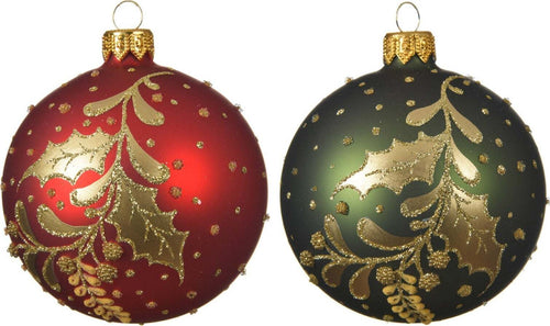 Palline per albero di natale in vetro color Rosso e Verde con Vischio da 8 cm, confezione da 6 pezzi Casa e cucina/Decorazioni per interni/Addobbi e decorazioni per ricorrenze/Decorazioni natalizie/Addobbi e decorazioni/Palle e palline MagiediNatale.it - Altamura, Commerciovirtuoso.it