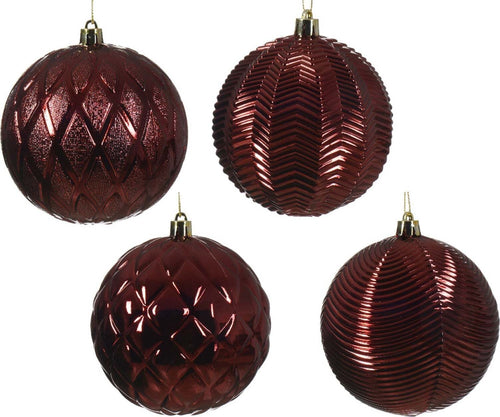 Palline per albero di Natale in vetro color rosso scuro decorate da Ø10 cm Casa e cucina/Decorazioni per interni/Addobbi e decorazioni per ricorrenze/Decorazioni natalizie/Addobbi e decorazioni/Palle e palline MagiediNatale.it - Altamura, Commerciovirtuoso.it